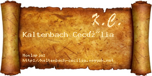 Kaltenbach Cecília névjegykártya